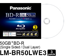 50GB BD-R (Single Sided/Dual Layer) LM-BR50LWE3(3pack)