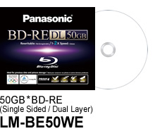 50GB BD-RE (Single Sided/Dual Layer) LM-BE50WE