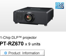 1-Chip DLP™ projector PT-RZ670 x 9 units