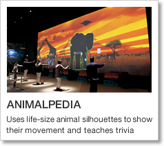 ANIMALPEDIA Uses life-size animal silhouettes to show their movement and teaches trivia