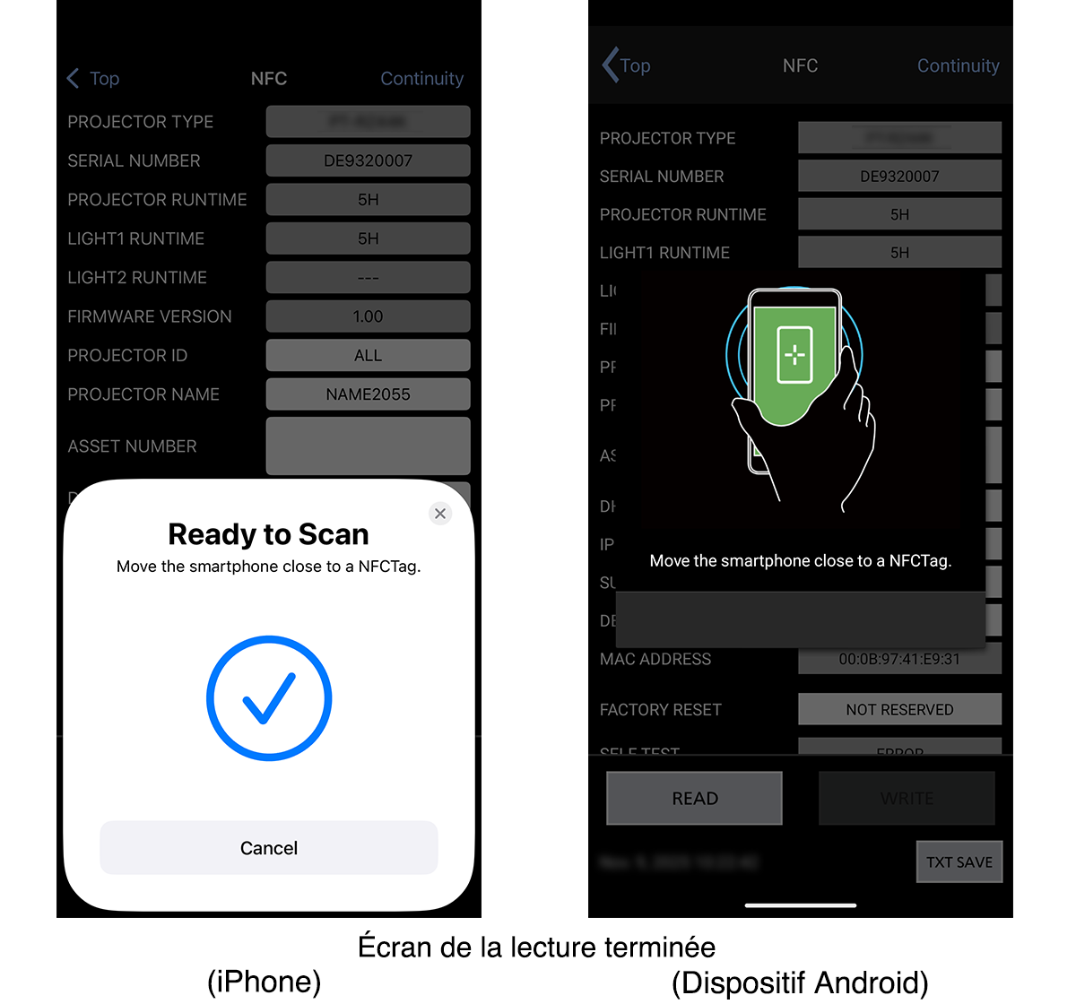 Écran de la lecture terminée (iPhone)/(Dispositif Android))