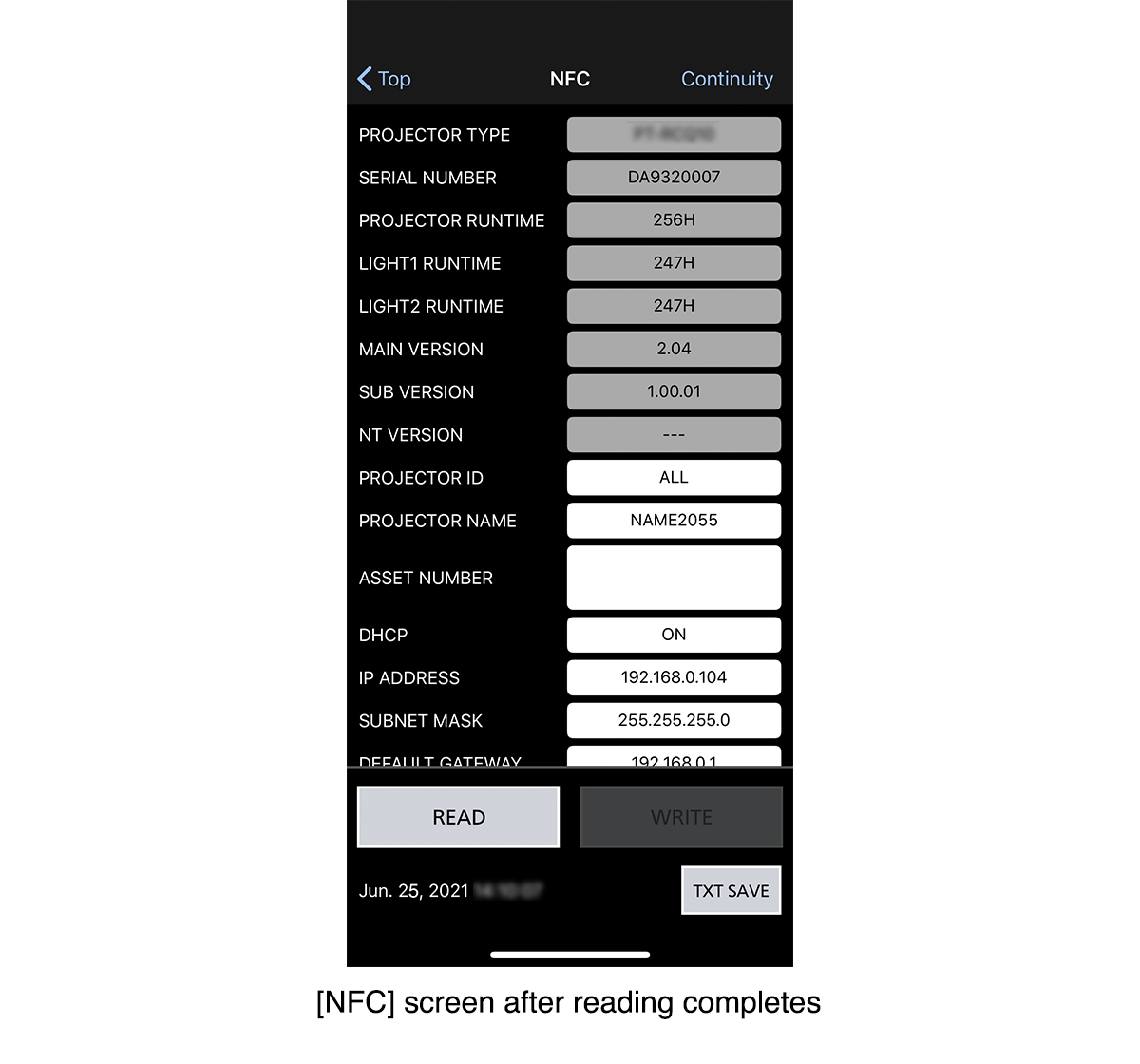 [NFC] screen after reading completes 