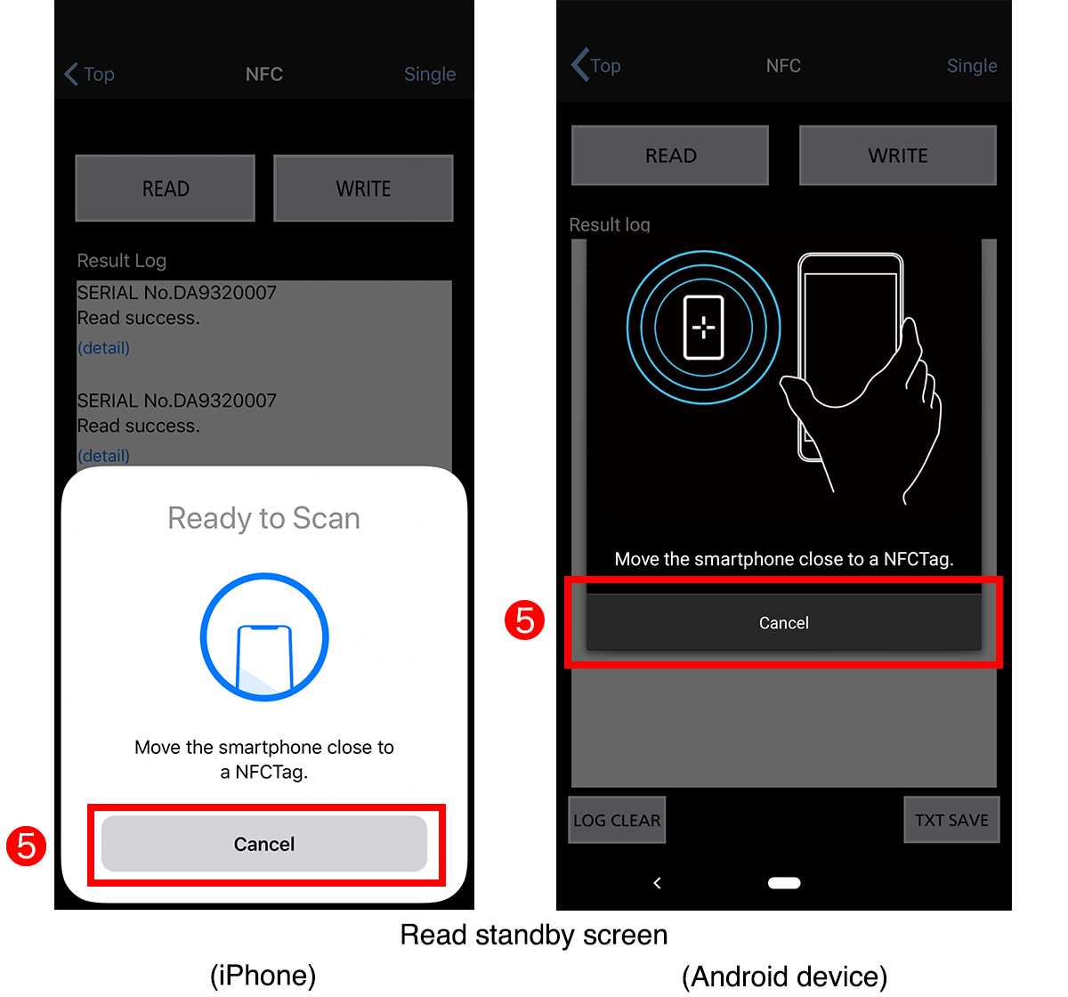 Read standby screen (iPhone)/(Android device)