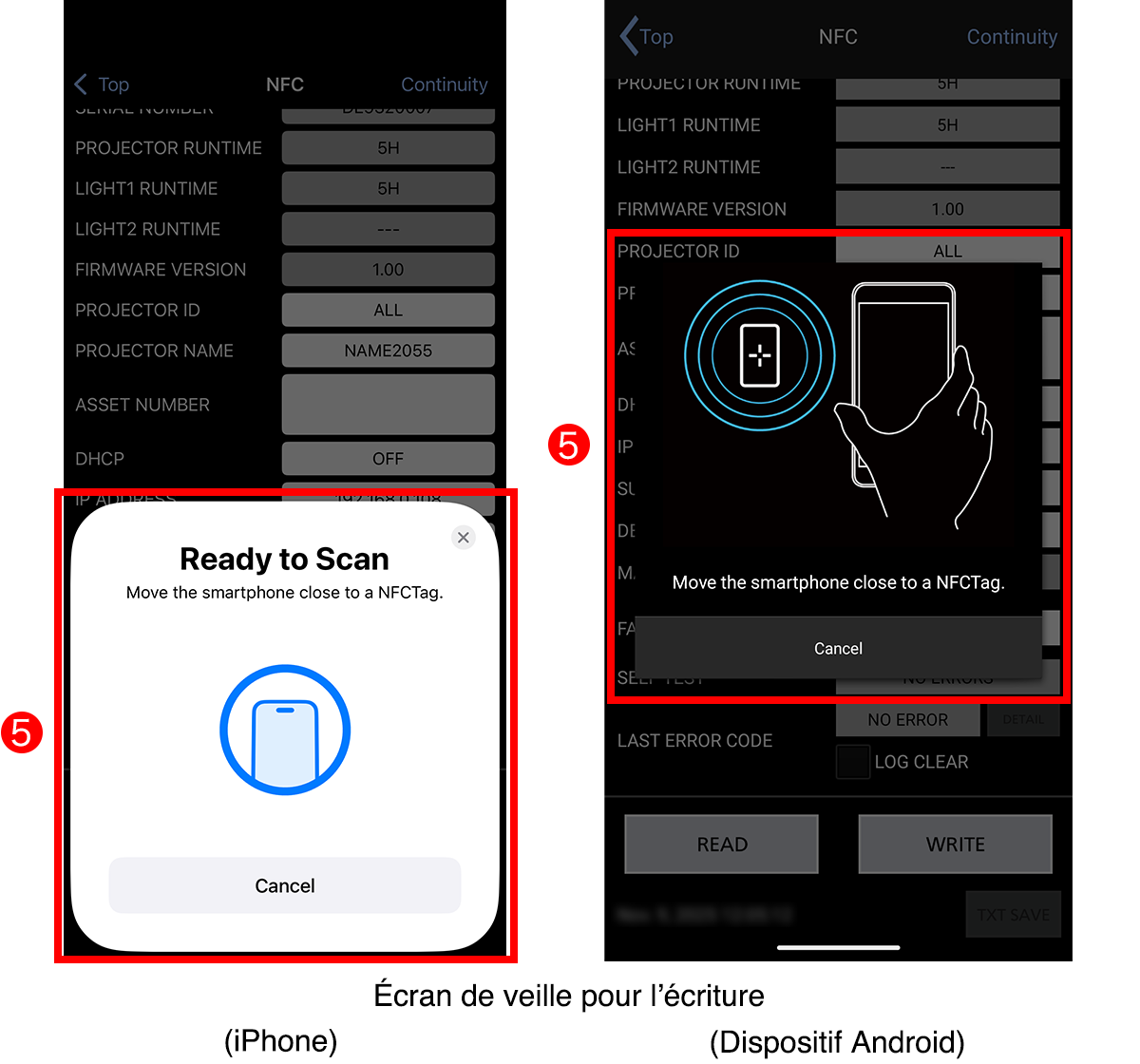 Écran de veille pour l’écriture (iPhone)/(Dispositif Android)