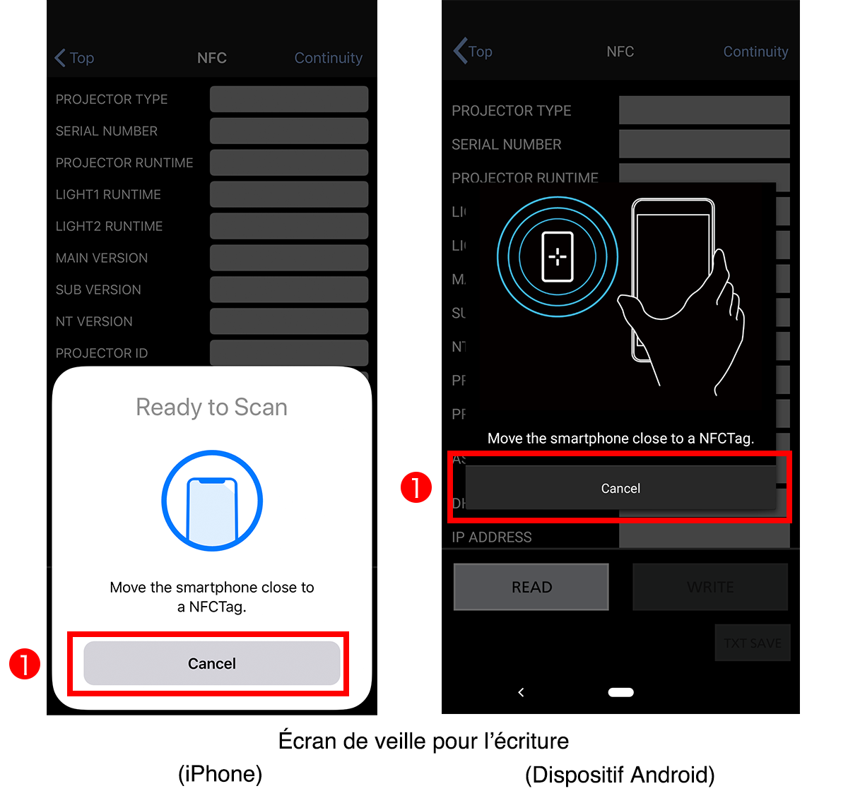 Écran de veille pour l’écriture (iPhone)/(Dispositif Android)