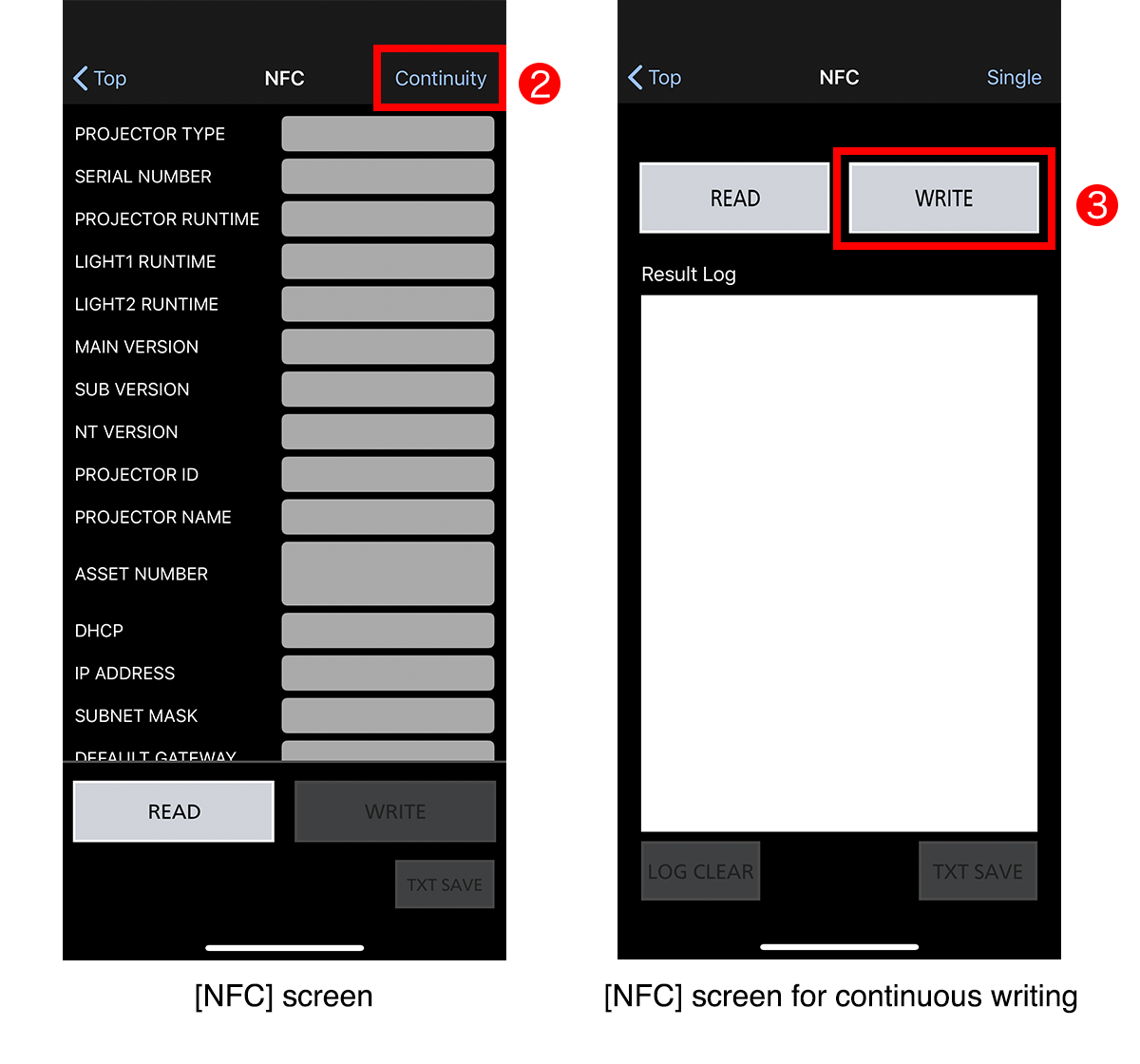 [NFC] screen, [NFC] screen for continuous writing
