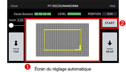 Écran du réglage automatique
