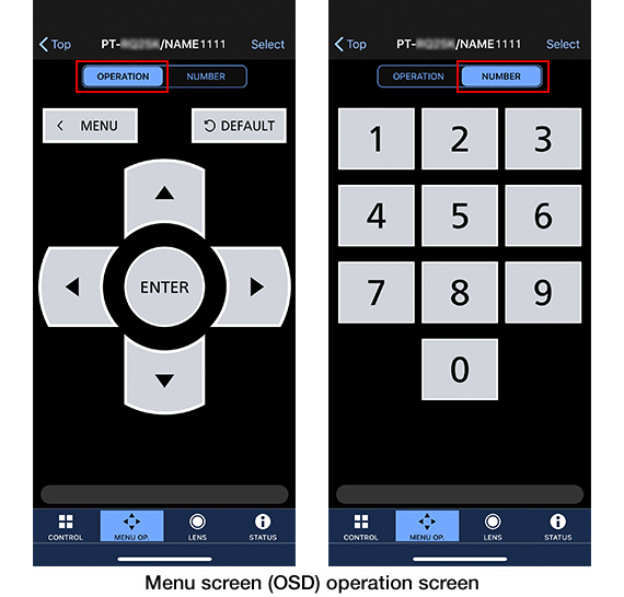 Menu screen(OSD) operation screen