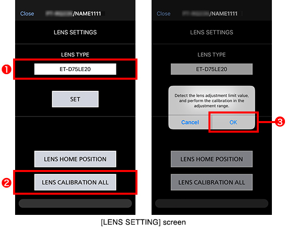 [LENS SETTING]screen