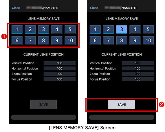 [LENS MOMORY SAVE]Screen