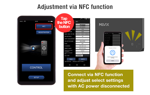 Adjustment via NFC function