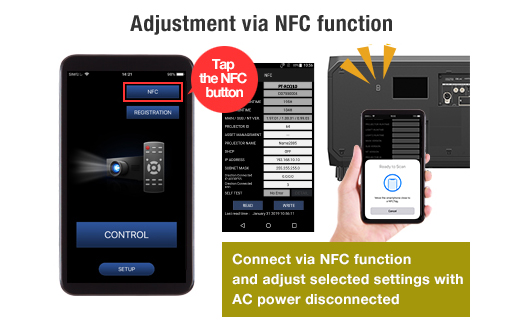 Adjustment via NFC function