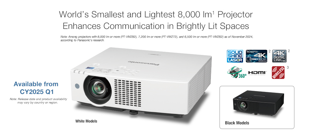 World’s Smallest and Lightest 8,000 lm1 Projector Enhances Communication in Brightly Lit Spaces