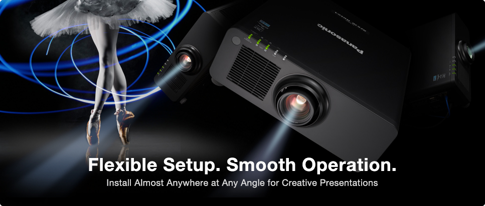 Flexible Setup. Smooth Operation. Install Almost Anywhere at Any Angle for Creative Presentations